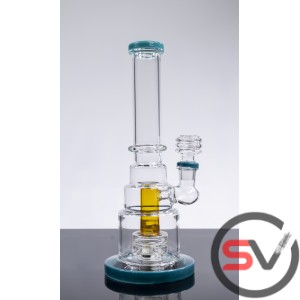 RING BUTTON GLASS WATER PIPE 10inch